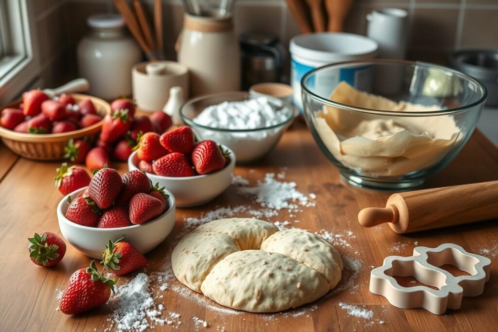 Strawberry Biscuit Baking Process Strawberry Biscuit Baking Process