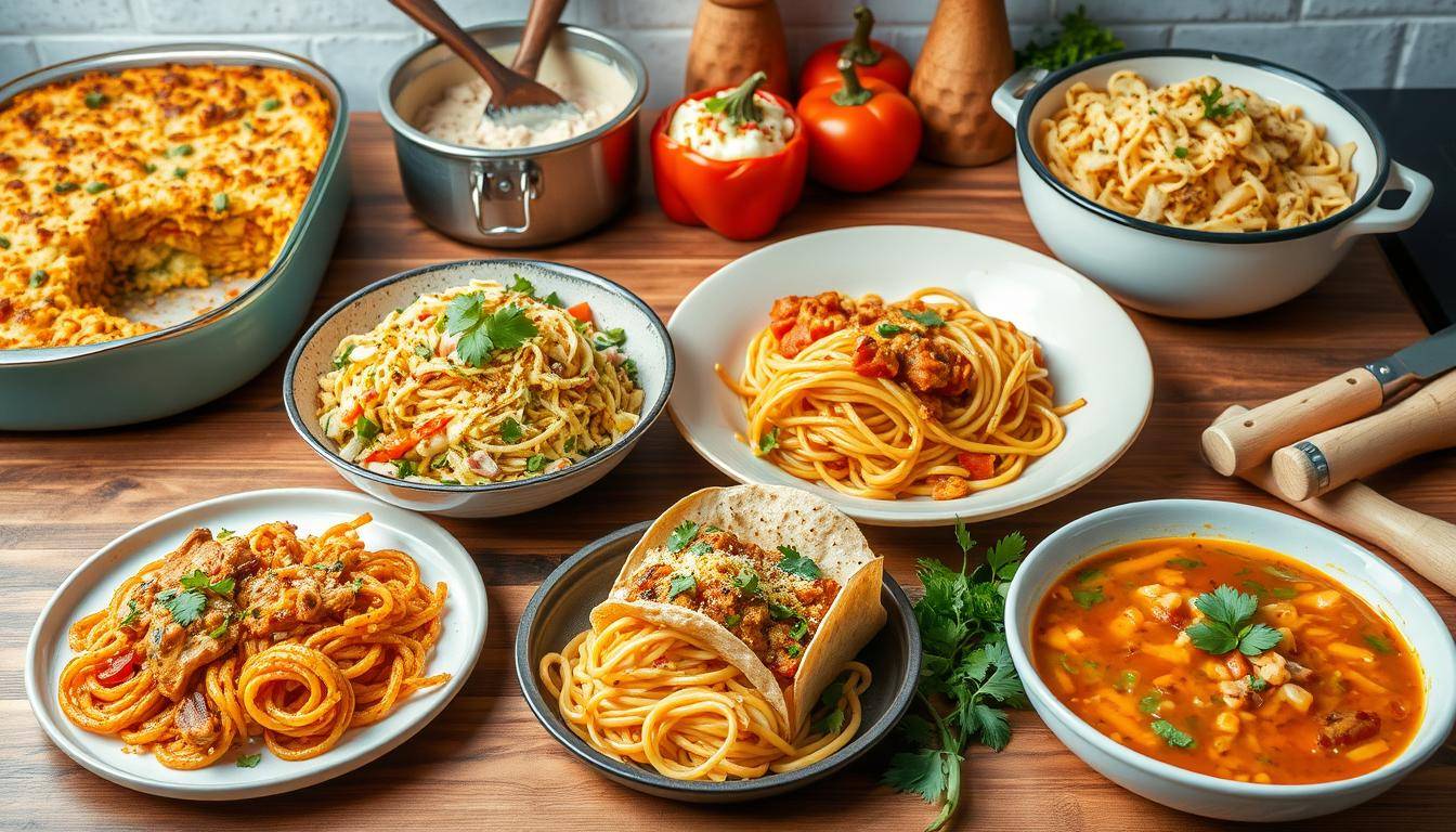 What can I do with leftover crockpot chicken spaghetti?