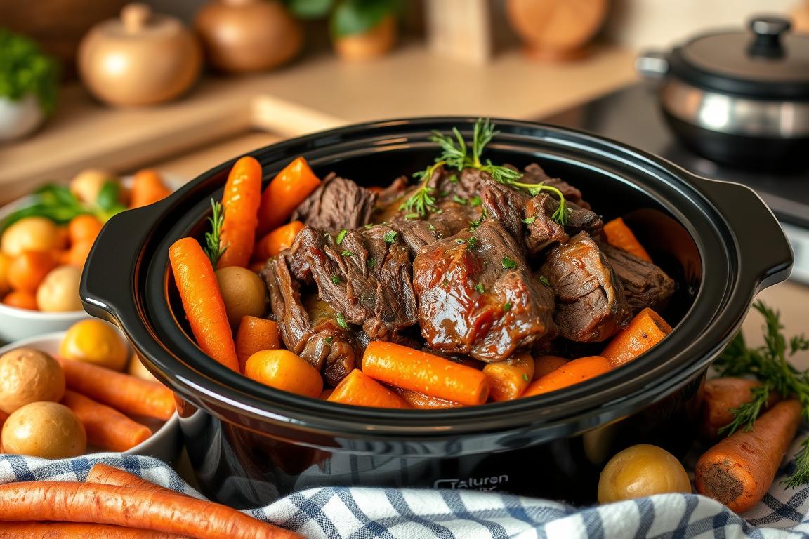 mississippi pot roast with potatoes and carrots