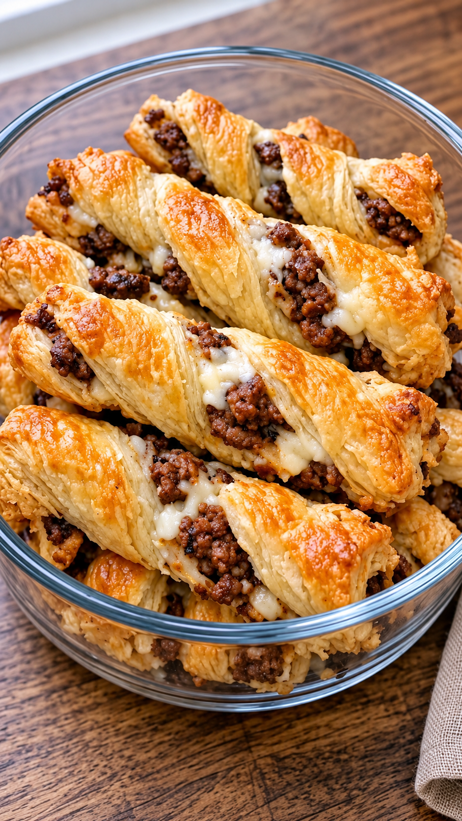 Easy Cheesy Ground Beef Puff Pastry Twists
