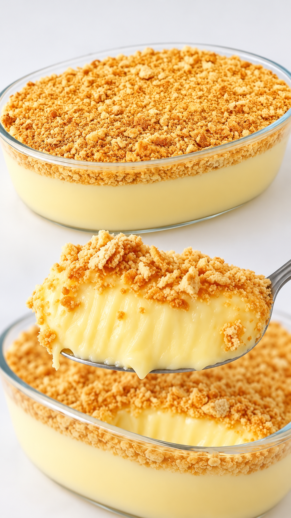 Creamy Vanilla Pudding with Cookie Crumble