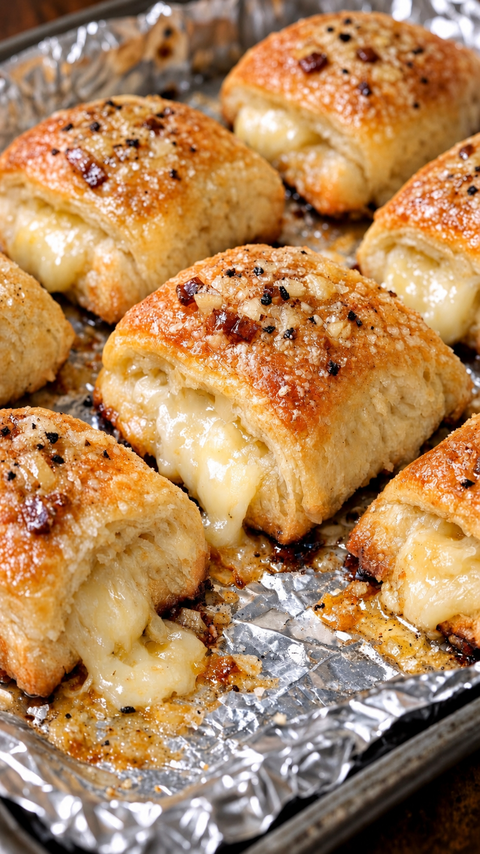 Garlic Butter Cheese-Stuffed Rolls