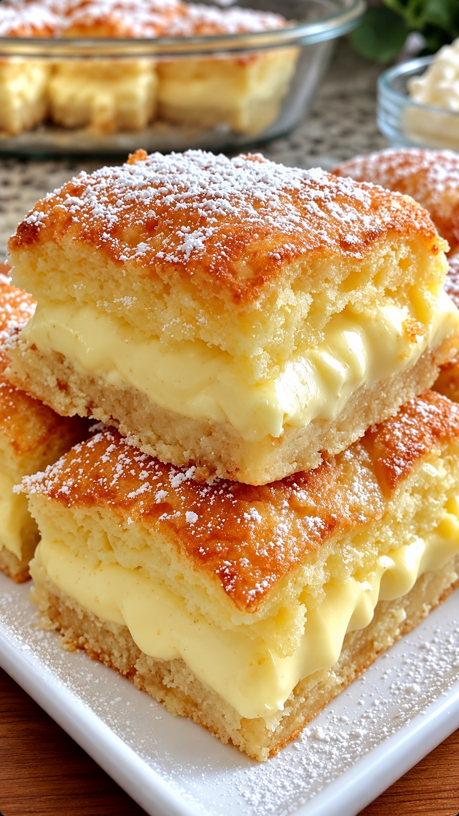 Vanilla Custard Cream Cake Squares